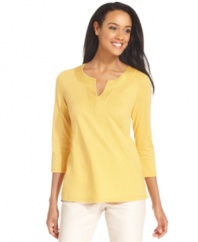 Charter Club's classic petite tunic is a must-have for summer and fall. Available in a variety of rich colors, it's a great match with khakis!