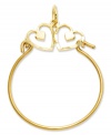 Keep all your favorite charms in place. This pretty polished charm holder features a cut-out double heart design in 14k gold. Chain not included. Approximate length: 1-3/5 inches. Approximate width: 1 inch.