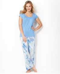 Sublimely soft. Slip into this stretch top by Alfani for laid-back lounging.