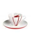 Sprinkle your table with vibrant red flowers with the light and breezy Pure Red espresso cup and saucer from Mikasa. The classic shape makes this dinnerware and dishes collection ideal for everyday use while the airy, organic design also makes a festive dinner party set.