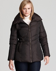 Fight falling temperatures with Marc New York's luxe down coat. A soft pillow collar lends additional warmth.