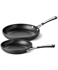 From hash browns to fried eggs, this skillet set from Simply Calphalon is a cooking jack-of-all-trades. A truly indispensable duo browns and sautés beautifully, while also releasing food with professional ease thanks to its double coating of exclusive nonstick formula. 10-year warranty.