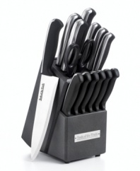 This all-inclusive cutlery collection can turn any occasional cook into a sensational slicer. Each blade is stamped from a single precision honed for sharpness and finished with a balanced handle that provides strength, weight and balance. Limited lifetime warranty.