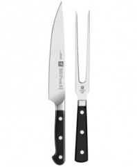 The anatomy of great knives!  Curved bolsters introduce the greatest precision, comfort and safety into your space, while also supporting classic Western or Asian cutting styles. Optimized blade shapes and comfort spines improve slicing and dicing techniques and guarantee this carving set will be a perfect fit for every feast. Lifetime warranty.