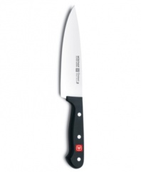 Essentially yours. Made to chop, slice, dice and mince with the performance of a professional, this cooks knife is crafted from high-carbon stainless steel for precision results and impeccable control in every task. Perfect for tackling meats, fruits, vegetables and more!
