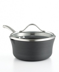 Cut out the colander-built-in drain holes bring a new versatility to the classic saucepan, allowing you to heat, cook, pour and strain all in one place. A multi-layer nonstick design combines heavy-gauge aluminum with a hard anodized construction for incredible strength and durability that produces unrivaled results. Lifetime warranty.
