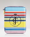 Transport your technology in trendsetting style with this striped neoprene iPad case from Juicy Couture.