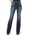 Style&co.'s petite jeans not only have a built-in slimming effect, but this pair also features a stylish fade and a leaf-like embroidery below the front pockets. Tiny studs add a touch of shimmer. (Clearance)