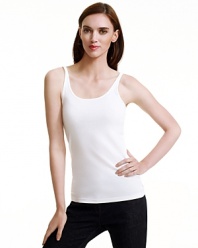 A wardrobe staple, this long Eileen Fisher camisole makes for effortless layering. Wear alone with sleek black denim or layer under long tops and sweaters, you'll practically live in this top.