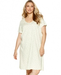 Float away in the comfort of this sleepshirt by Charter Club. Its ruffled hems and whimsical print are perfection.