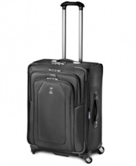 Here's a tip for the trip-pack smart with this easy-glide expandable spinner, which tackles twists and turns of busy terminals with incredible ease. A versatile removable suiter system and extra-wide hold-down straps guarantee a fashionable arrival free from wrinkles & creases-getting there just got easy! Lifetime warranty.