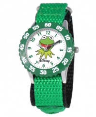 It's not easy being green. Help your kids stay on time with this fun Time Teacher watch from Disney. Featuring Kermit the Frog from The Muppets, the hour and minute hands are clearly labeled for easy reading.