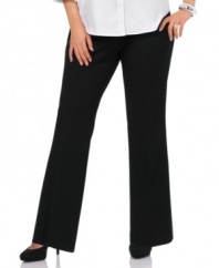 Plus size fashion that salutes the classic twill pant. This pair from Jones New York Signature's collection of plus size clothes are crafted in stretch cotton for an easy, flattering fit.