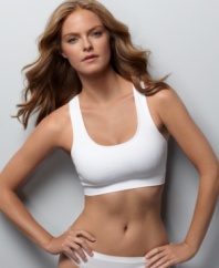 Barely There offers a truly comfortable sports bra for your active lifestyle. The CustomFlex Fit wireless bra features a racerback and special comfort band. Style #4076