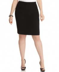 Jones New York Collection's plus size pencil skirt is a timeless wardrobe must-have.