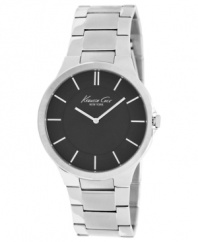 A classic structured steel men's watch with a striking minimalist dial.
