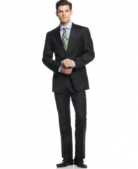 Smooth and expertly tailored, this slim-fit suit from Tommy Hilfiger is the perfect look for the office and beyond.
