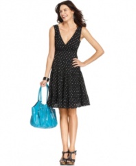 Pretty polka dots give Style&co.'s petite dress a touch of retro-inspired elegance! Pair with colorful sandals to add pop.