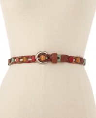 Variety is the spice of life. Up your unique factor with this woven skinny belt by Fossil.