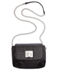 Whether you're dressing up for dinner or looking laid-back for lunch, this versatile BCBGeneration crossbody is the perfect companion. Shiny nickel hardware complements the graceful, chain-link shoulder strap for an easy-going elegance.
