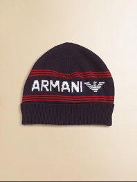 An ultra-cozy, wool-blend cap in a toasty knit with signature logo design.All-over ribbed knitPull-on styling50% wool/50% acrylicMade in Italy