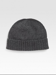 Winter knit hat in soft, sumptuous cashmere with signature web detail.Ribbed hemCashmereDry cleanMade in Italy
