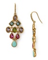 Bring on the high-pigment pretty with this dazzling pair of chandelier earrings from Carolee, accented with multi colored crystals.