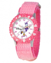 Help your kids stay on time with this fun Time Teacher watch from Disney. Featuring iconic character Daisy Duck, the hour and minute hands are clearly labeled for easy reading.