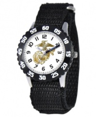 Semper Fi! Help your kids stay on time with this fun Time Teacher watch that features a U.S. Marines logo and labeled hands for easy reading.
