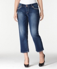 Get set for warmer temps with Seven Jeans' cropped plus size jeans-- wear them cuffed or uncuffed for a versatile look!