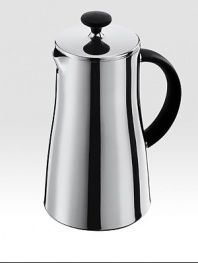 Elegant form and function come together in this versatile French Press that also works brilliantly as a thermos and polished jug. A double wall of stainless steel keeps coffee hot for a longer period of time, while the removable plunger mechanism enables the press to used as a serving vessel for hot and cold beverages.Non-slip grip Santoprene handle3-part stainless steel plungerFine mesh filter8-cup/34-oz.