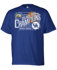 Champions mentality. Channel the heart and drive of the Kentucky Wildcats NCAA National Champions in this graphic t-shirt from adidas.