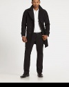 EXCLUSIVELY AT SAKS.COM. A touch of cashmere gives this double-breasted jacket with an elongated design instant appeal.Notched collarChest pocketsButton closureFlap pocketsBack ventAbout 38 from shoulder to hem70% wool/20% polyamide/10% cashmereDry cleanImported of Italian fabric