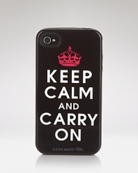 CaseMate crafts a cute reminder to Keep Calm and Carry On, with this iPhone case, cleverly designed to make a statement each time you answer.