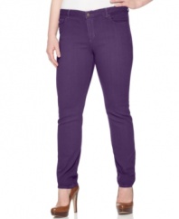 Snag one of the season's must-have looks with MICHAEL Michael Kors' plus size skinny jeans, finished by purple wash!