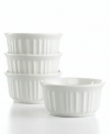 With their classic Corningware design, these French White ramekins complement every cuisine. Made from durable stoneware that's equipped to survive virtually any kitchen environment, 10-year warranty.