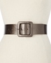 Steve Madden makes metallic sparkle perfectly subtle by pairing it with the classic cut of this chunky belt.