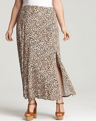 Karen Kane Plus Size Leopard Print Maxi Skirt