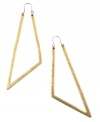 Retro chic and totally fab. RACHEL Rachel Roy's 80's-inspired hoop earrings feature an asymmetrical triangular shape. Crafted in gold plated mixed metal. Approximate diameter: 3-1/2 inches.