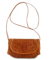 Ideal for both day and night, this vintage-chic crossbody by Lucky Brand will be the star of your look. Gorgeous lace-inspired cut-outs detail flap and body for a beautifully boho appeal.