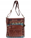 Add some bohemian-chic to your everyday accessorizing with this go-anywhere crossbody design from The Sak. Super soft leather juxtaposes with oversized zipper pulls and bold pattern for a look that's utilitarian-inspired yet still laid-back.