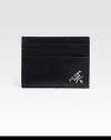 A smart card case in textured saffiano leather with signature logo detail..Six card slotsLeather4W x 3HMade in Italy