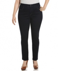 Get the comfort of leggings and the look of jeans all in one design with Not Your Daughter's Jeans' plus size jeggings.