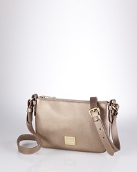 A small sleek crossbody bag in luxurious leather from Lauren Ralph Lauren.