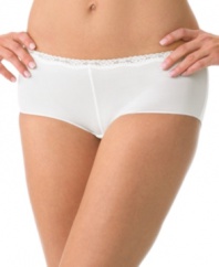 Adorable scalloped lace trim gives a modern take on this very comfy boy short. Style #1388