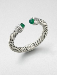 From the Color Classic Collection. A classic iconic cable design with faceted green onyx end caps. Sterling silverGreen onyxDiameter, about 2.5Slip-on styleImported 