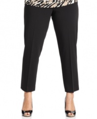 Alfani's plus size straight leg pants are essentials for your wear-to-work wardrobe-- pair them with the latest tops!