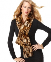 Faux fur makes a statement on INC's sophisticated scarf. Perfect for gifting, even if it's a gift to yourself!