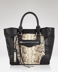 Master mixed media accessorizing with this tote from Sam Edelman. Crafted from leather with snakeskin-embossed accents, it's effortlessly exotic - in the most alluring sort of way.