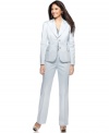 Nine West's petite suit looks (and feels!) super sleek with its tailored sateen jacket and pants. Pair with peep-toe heels for a totally polished look.